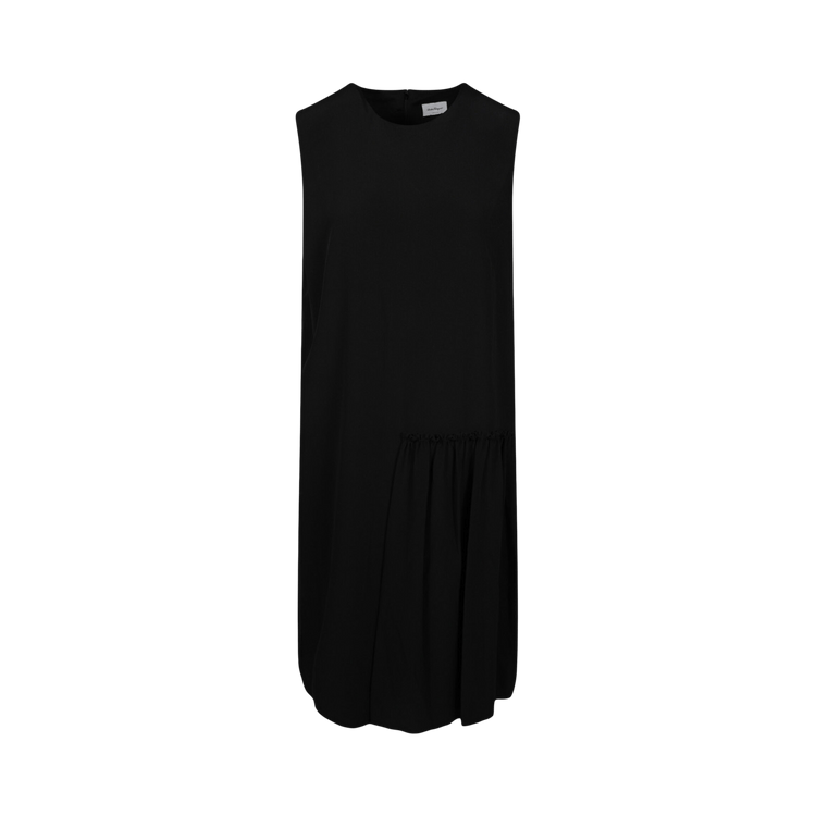 Ferragamo Sleeveless Pleated Silk Dress "Black"