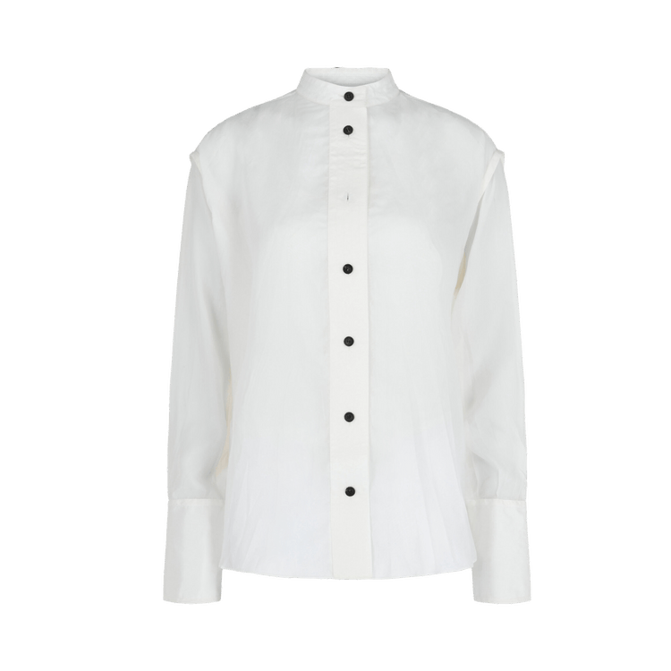 Ferragamo Irregular Pleat Blouse "White"