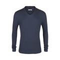 Ferragamo Ribbed Knit Long-Sleeve Top "Grey"