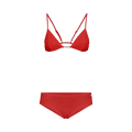 Ferragamo Logo-Plaque Triangle Bikini Set "Red"