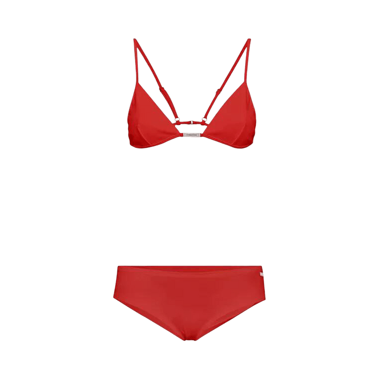 Ferragamo Logo-Plaque Triangle Bikini Set "Red"