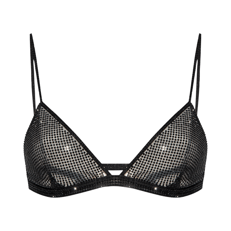 Ferragamo Crystal Embellished Triangle Bralette "Black"