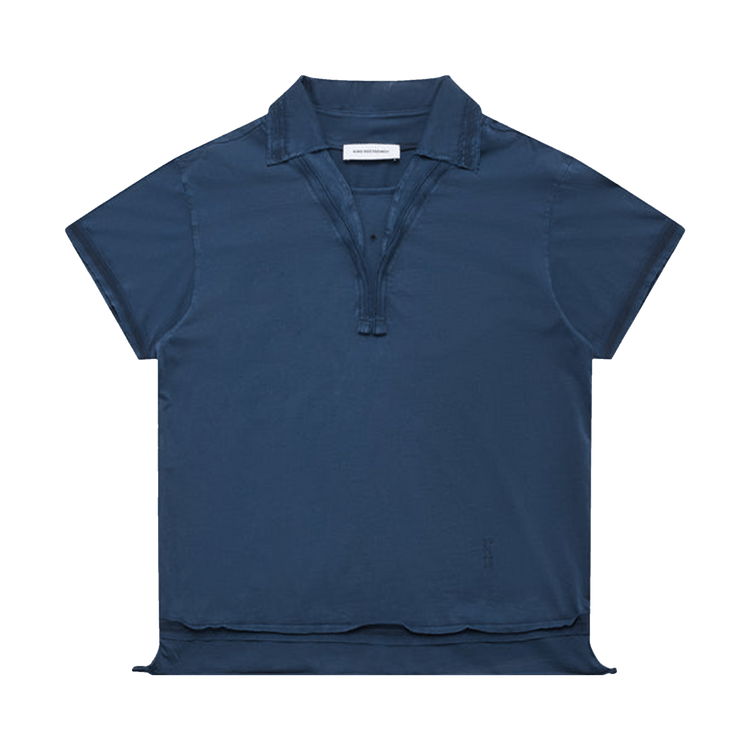 Kiko Kostadinov Overdyed Cotton Otak Polo Shirt "Navy"