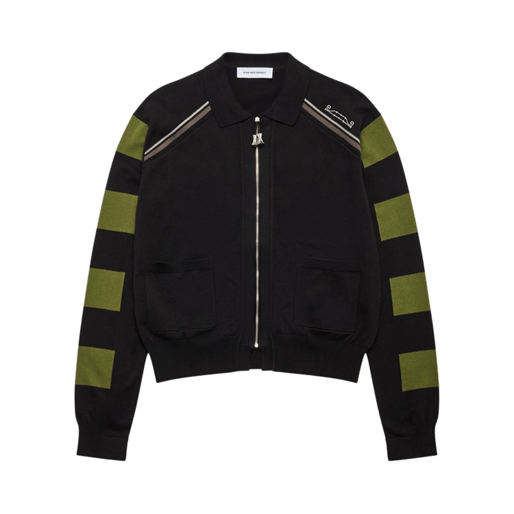 Kiko Kostadinov Combed Cotton Kest Cardigan "Black/Fern"