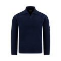 C.P. Company Cotton Chenille Polo Lens Sweater  "Midnight Navy"