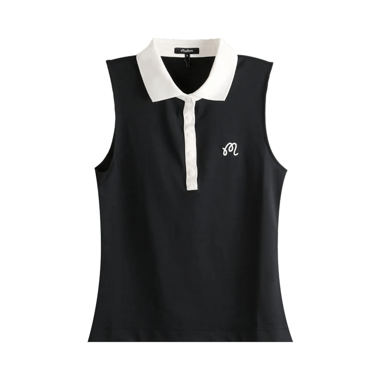 Malbon Claudia Sleeveless Polo "Black"