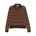 Miu Miu Striped Polo Shirt "Cacao"