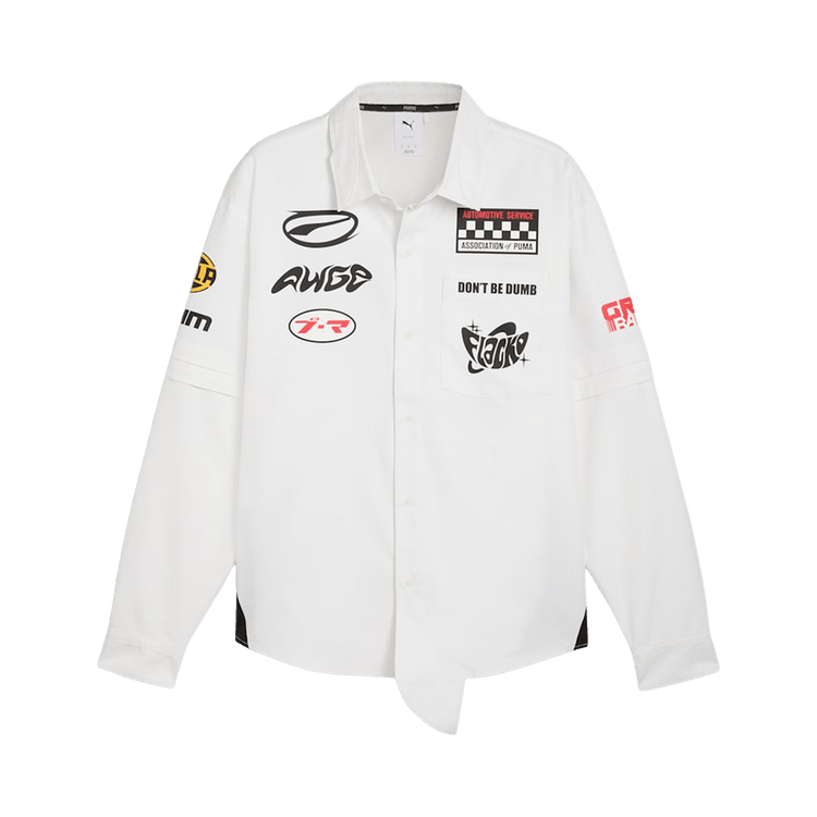 Puma x A$AP ROCKY Layered Pit Crew Button Down "PUMA White"