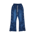 Hellstar SNAP Sweatpants W/ Flame "Blue"