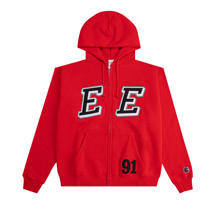 Eric Emanuel EE Felt Zip-Up Hoodie "Red"