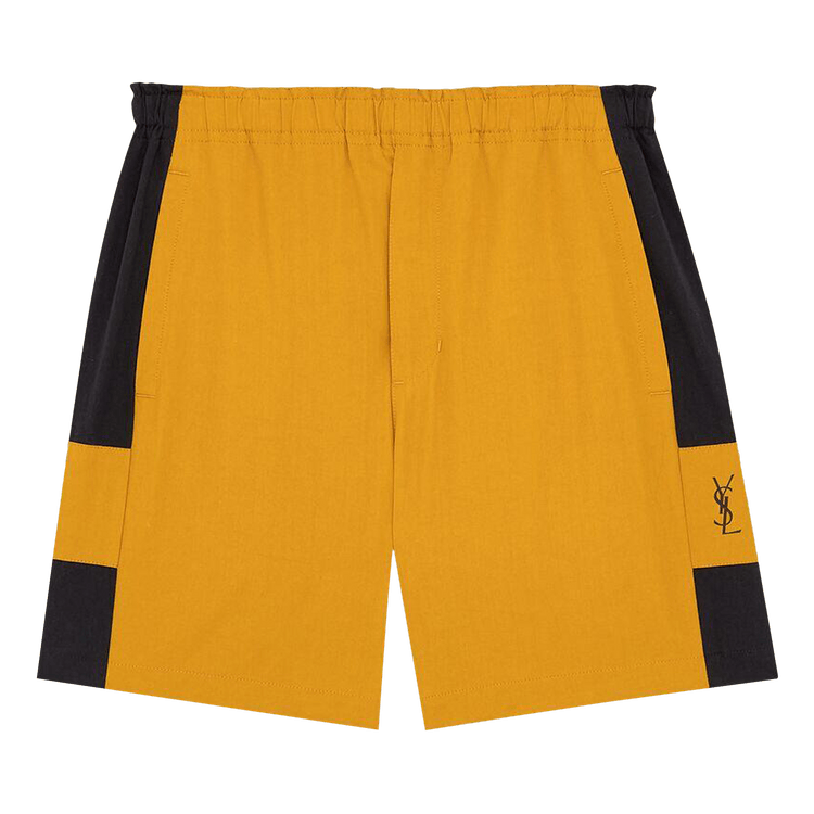 Saint Laurent Bicolor Bermuda Shorts "Curry/Noir"