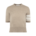 Thom Browne 4 Bar Stripe Jersey Stitch Tee "Medium Brown"