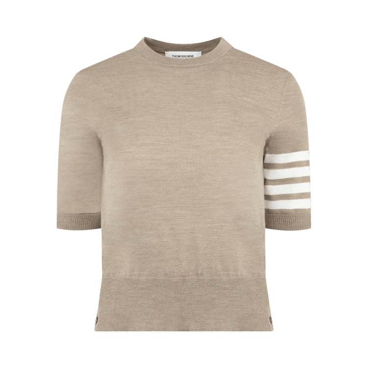 Thom Browne 4 Bar Stripe Jersey Stitch Tee "Medium Brown"