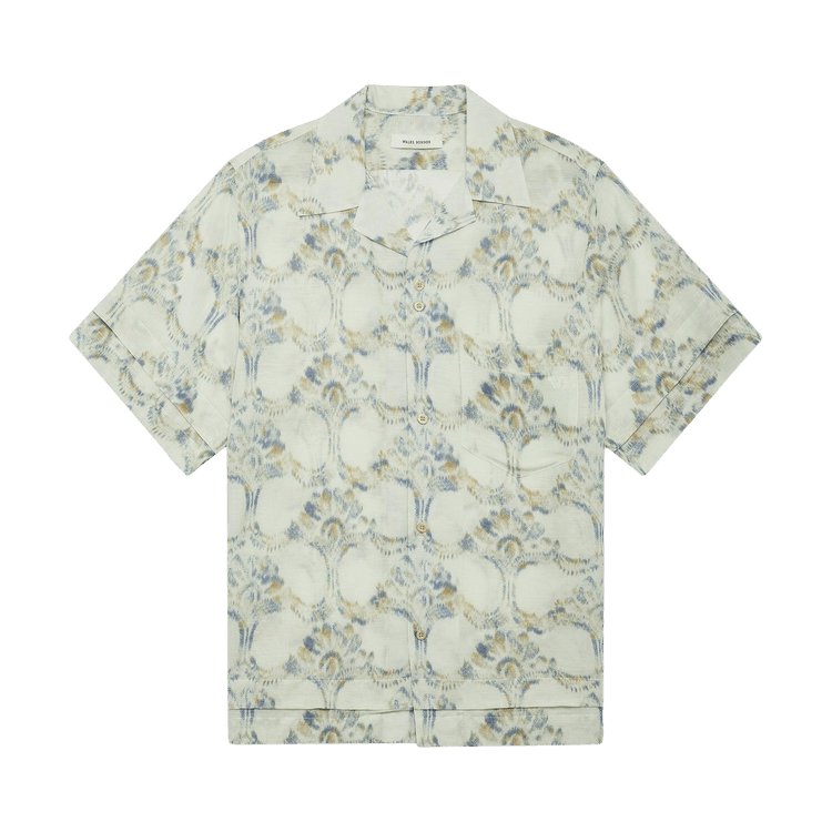 Wales Bonner Lotus Bowling Shirt "Pale Teal/Olive/Lavender"