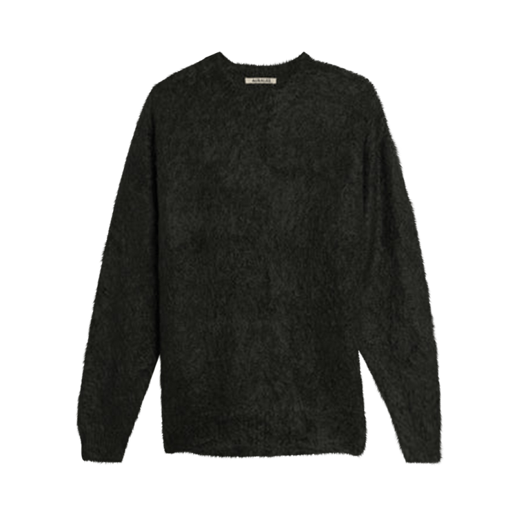 Auralee Brushed Super Kid Mohair Knit Pullover "Ink Black"