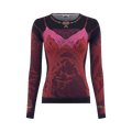 Marine Serre Wet Nuisette Printed Long-Sleeve Crewneck Top "Ribbon Red"