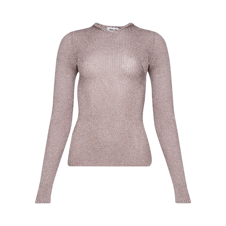 Miu Miu Silk V Neck Sweater "Begonia"