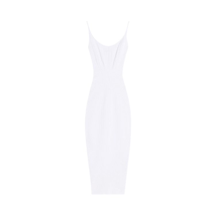 Mugler Knit Midi Dress "Snow"