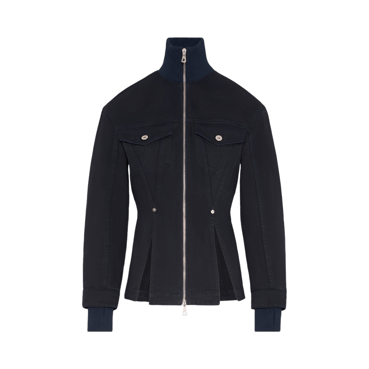 Jean Paul Gaultier Overdyed Fitted Denim Jacket "Navy"