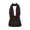 Christopher Esber Draped Cummerbund Jersey Top "Espresso"