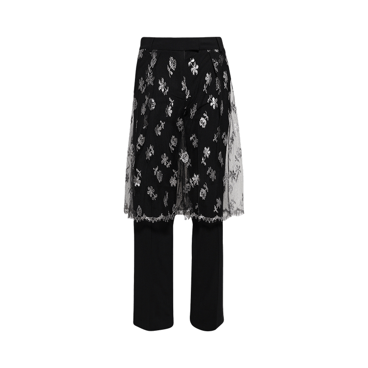 Christopher Esber Lace Sarong Wool Trouser "Black"