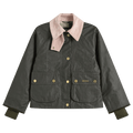 Barbour Cropped Beadnell Wax Jacket "Olive/Ancient"