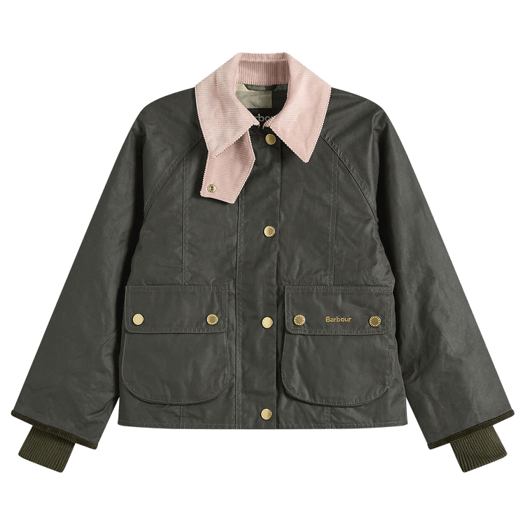 Barbour Cropped Beadnell Wax Jacket "Olive/Ancient"