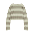 Auralee Gradient Stripe Boat Neck Knit "Lime Grey Stripe"