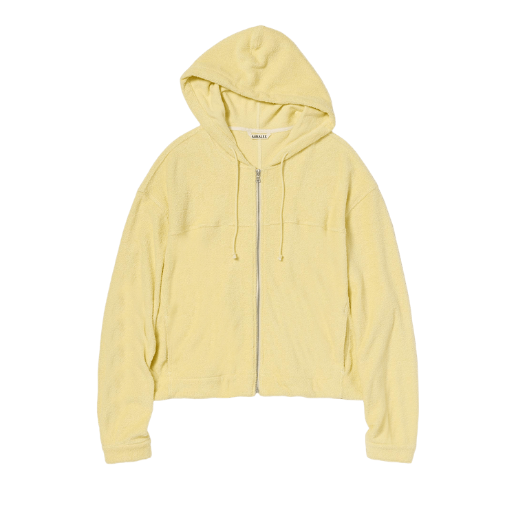 Auralee Cotton Nylon Pile Zip Parka "Light Yellow"