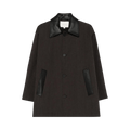 Studio Nicholson Leather Collar Chore Coat "Brown Marl"