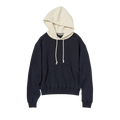 Auralee Smooth Soft Pullover Parka "Dark Navy/Smoky White"