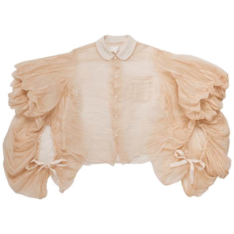 Tao Comme des Garçons Ruffled Collar Loose-Sleeve Blouse "Beige"