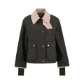 Barbour Cropped Beadnell Jacket "Archive Olive/Ancient/Gardenia"