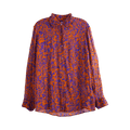 Dries Van Noten Dotted Squiggle Print Clavelly Embellished Shirt "Orange"