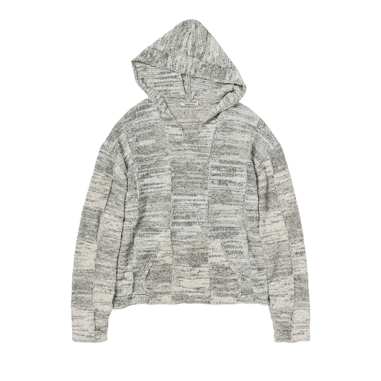 Auralee Panel Knit Pullover Parka "Off White/Black"