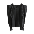 Tao Comme des Garçons Puff Sleeve Button Front Blouse "Black"