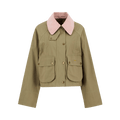 Barbour Cropped Beadnell Jacket  "Bleached Olive/Ancient"