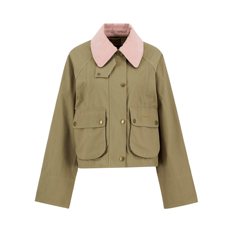 Barbour Cropped Beadnell Jacket  "Bleached Olive/Ancient"