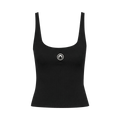 Marine Serre Moon Logo Ribbed Crop Tank Top "Black"