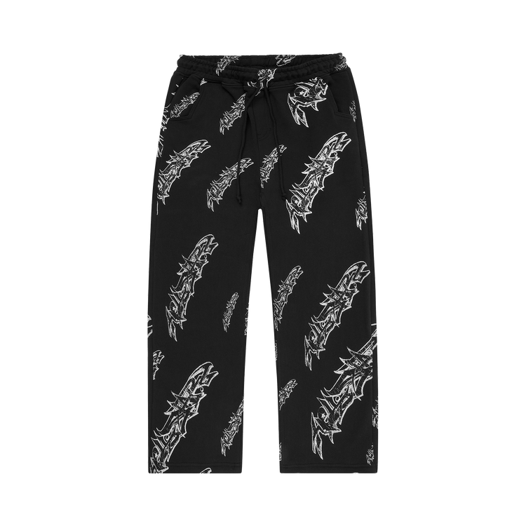 Hellstar Roll Print Graffiti Baggy Sweatpants "Black"