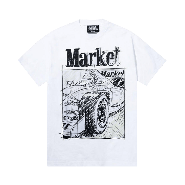 Market Scribbled Formula One Uv T-Shirt "White"