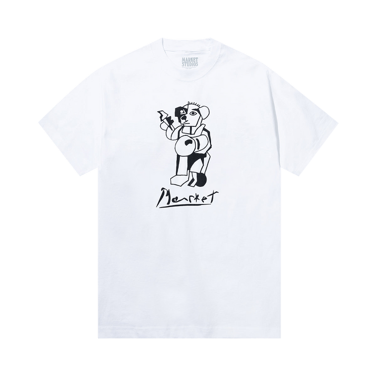 Market Cubism Bear T-Shirt "White"