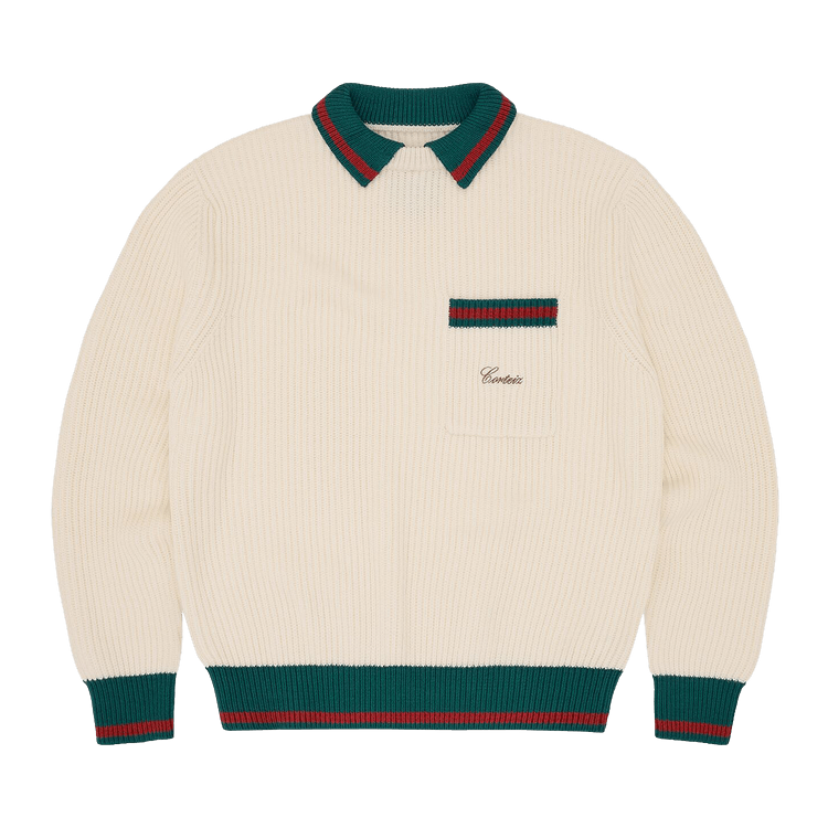 Corteiz Gianni Knit Polo Sweater "Cream"