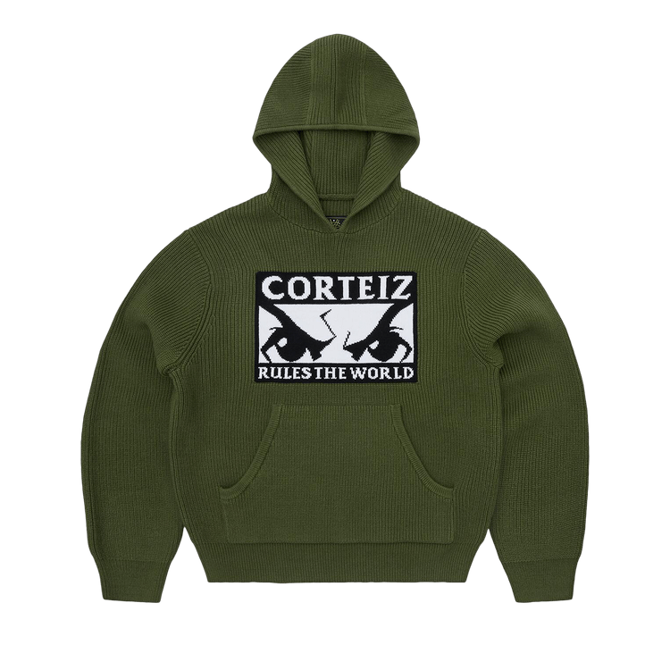 Corteiz Huey Knit Hoodie "Olive"