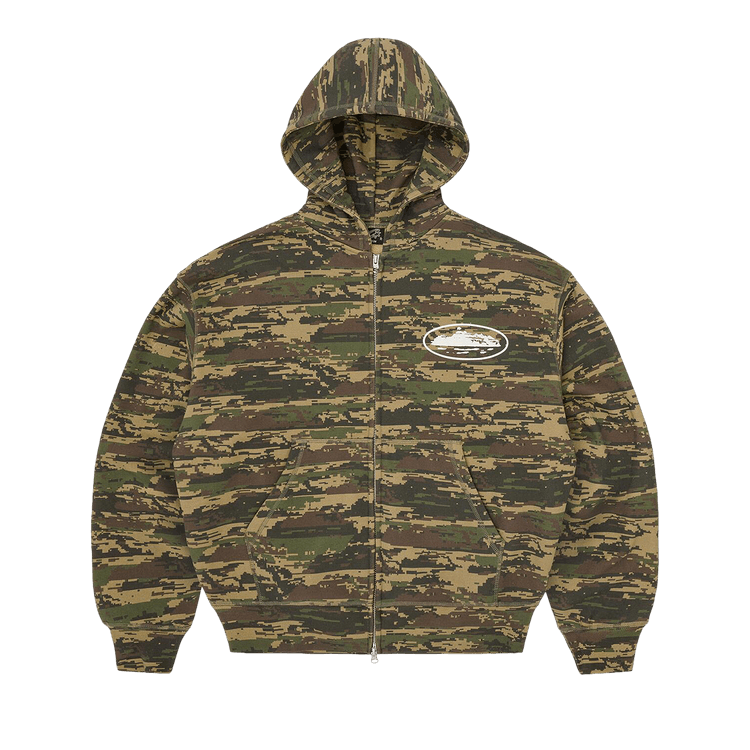 Corteiz Island Puff Print Zip Hoodie "Digi Camo"