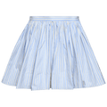Rabanne Pleated Striped Mini Skirt "Blue/Yellow"