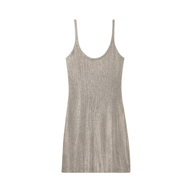 Alexander Wang Scoop Neck Dress With Clear Bead Hotfix "Champagne"