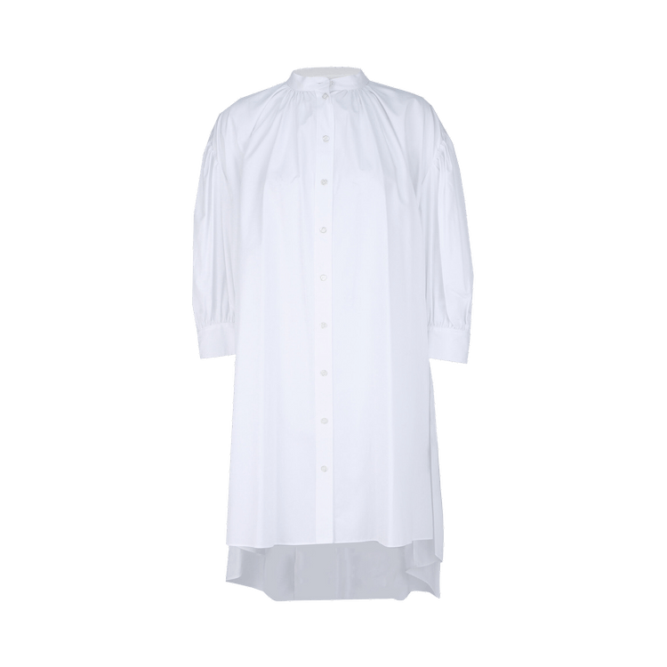 Alexander McQueen Cotton Trapeze Mini Dress "Optical White"