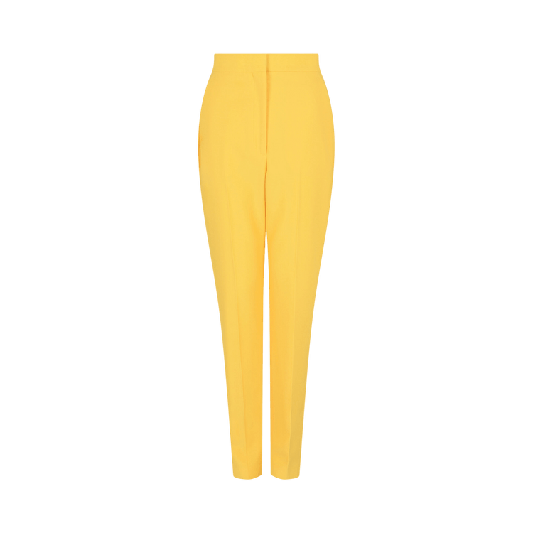 Alexander McQueen High-Waist Cigarette Trousers "Bright Yellow"