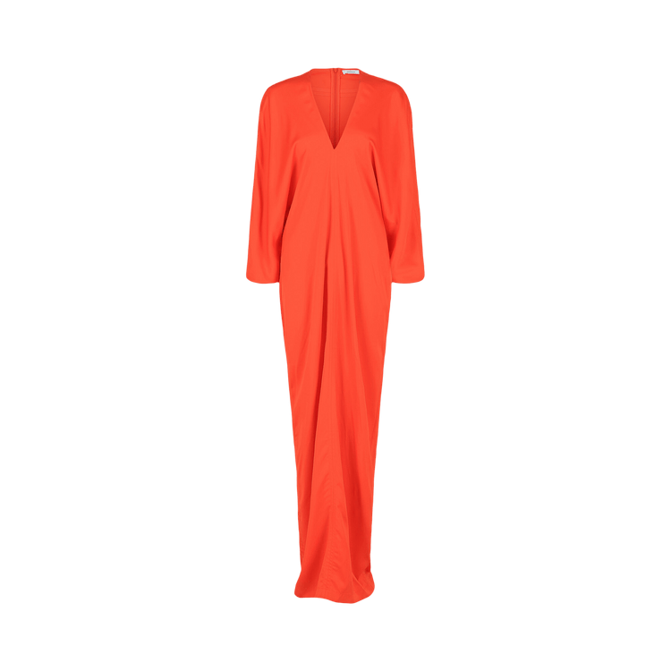 Ferragamo V-Neck Maxi Dress "Orange/Blue"